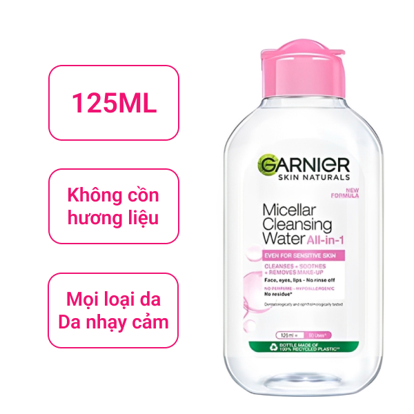 Nước tẩy trang Garnier cho da nhạy cảm 125ml