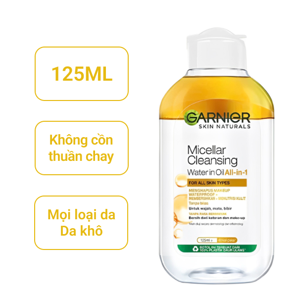 Nước tẩy trang Garnier làm sạch sâu 125ml