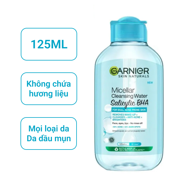 Nước tẩy trang Garnier cho da dầu mụn 125ml
