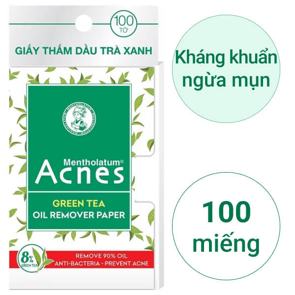 Giấy thấm dầu Acnes trà xanh 100 tờ