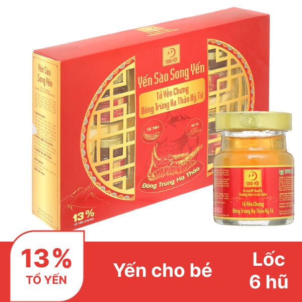 Hộp 6 hũ yến đông trùng hạ thảo kỷ tử Song Yến 70ml