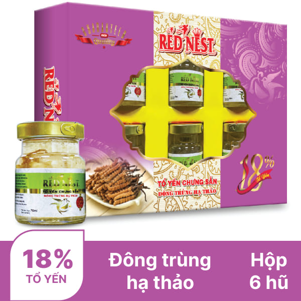 Hộp 6 hũ yến đông trùng hạ thảo Red Nest 420ml