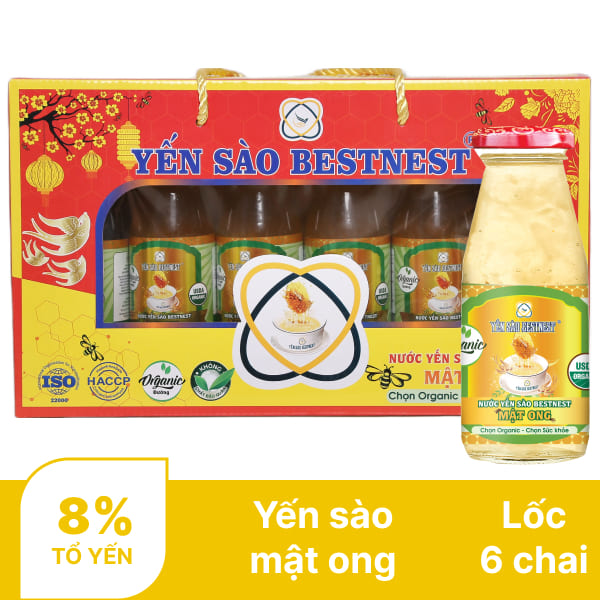 Lốc 6 chai nước yến BestNest mật ong 180ml