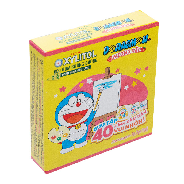Kẹo gum Lotte Doraemon cam 9g