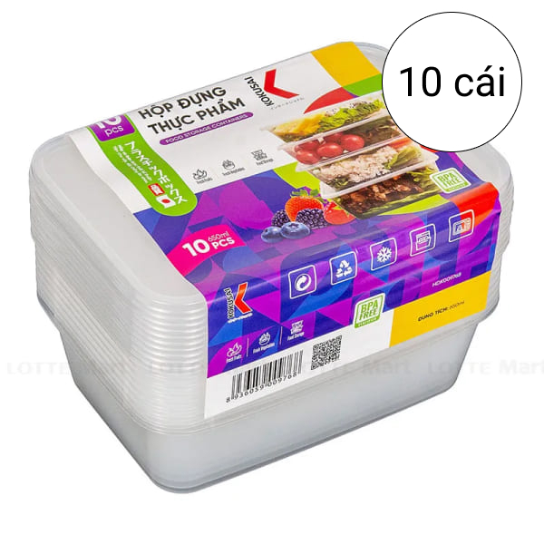 10 hộp thực phẩm nhựa Kokusai 650ml