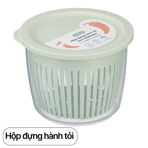 Hộp dựng hành tỏi Hokkaido tròn Inochi (giao màu ngẫu nhiên)