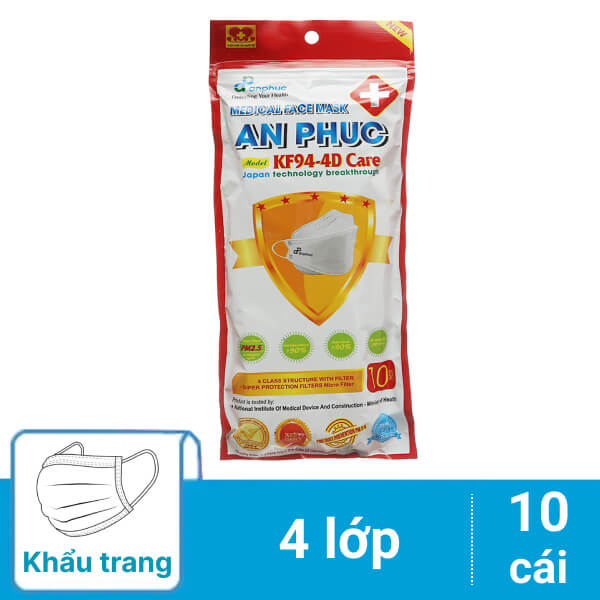 10 cái khẩu trang y tế An Phúc KF94-4D