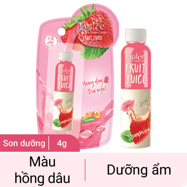Son dưỡng LipIce Fruit Juice màu hồng dâu 4g