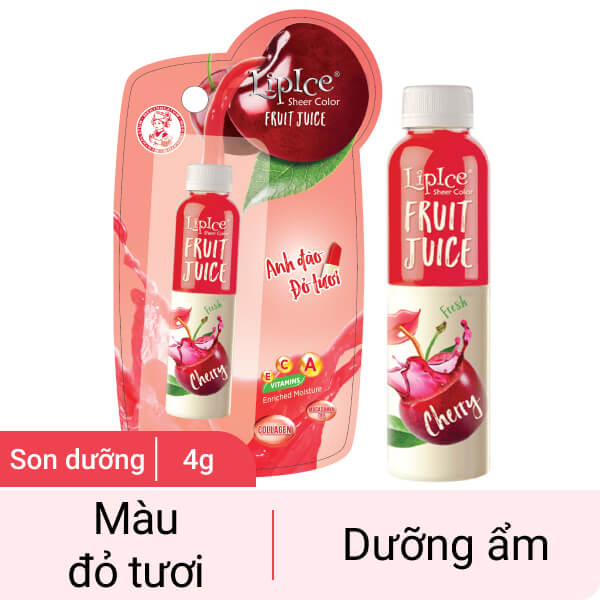 Son dưỡng LipIce Fruit Juice màu đỏ tươi 4g