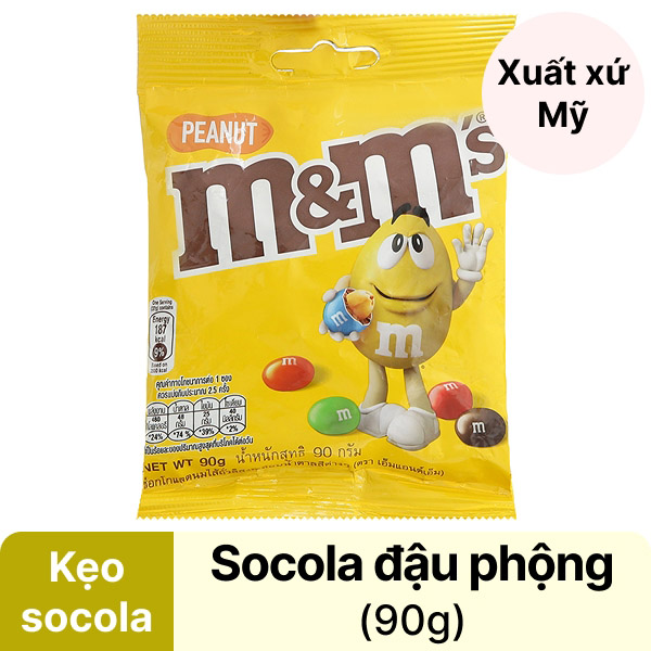 Kẹo socola nhân đậu phộng M&M's gói 90g