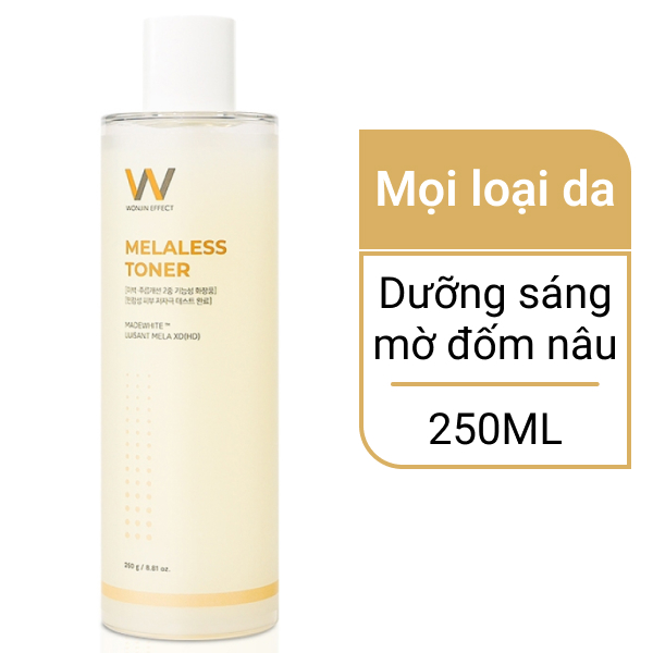Toner Wonjin Melaless dưỡng sáng mờ thâm 250ml