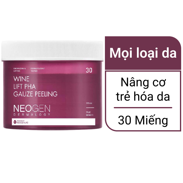 Toner Pad Neogen rượu vang trẻ hóa da 30 miếng