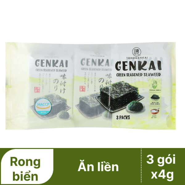 3 gói rong biển lá xanh Genkai 4g