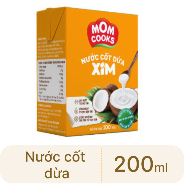 Nước cốt dừa xim Mom Cooks hộp 200ml