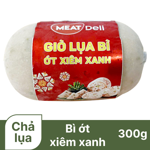 Chả lụa bì ớt xiêm xanh MEATDeli cây 300g
