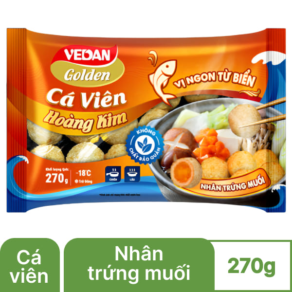 Cá viên hoàng kim trứng muối Vedan gói 270g