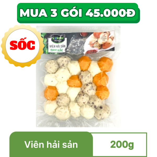 Viên hải sản tam sắc Kitkool gói 200g