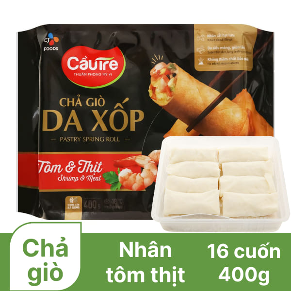 Chả giò da xốp tôm và thịt Cầu Tre gói 400g