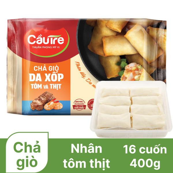 Chả giò da xốp tôm và thịt Cầu Tre gói 400g