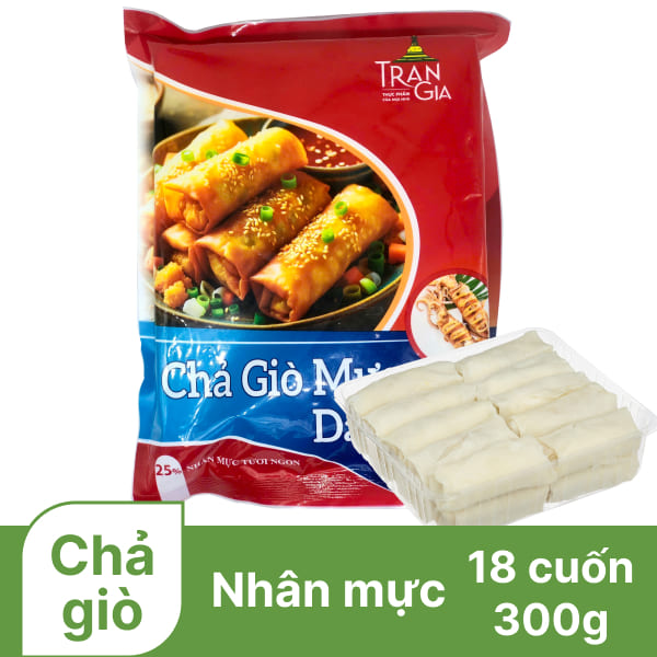 Chả giò da xốp mực Trần Gia 300g