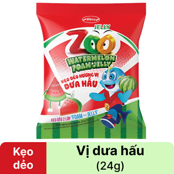 Kẹo dẻo dưa hấu Bibica Zoo 24g