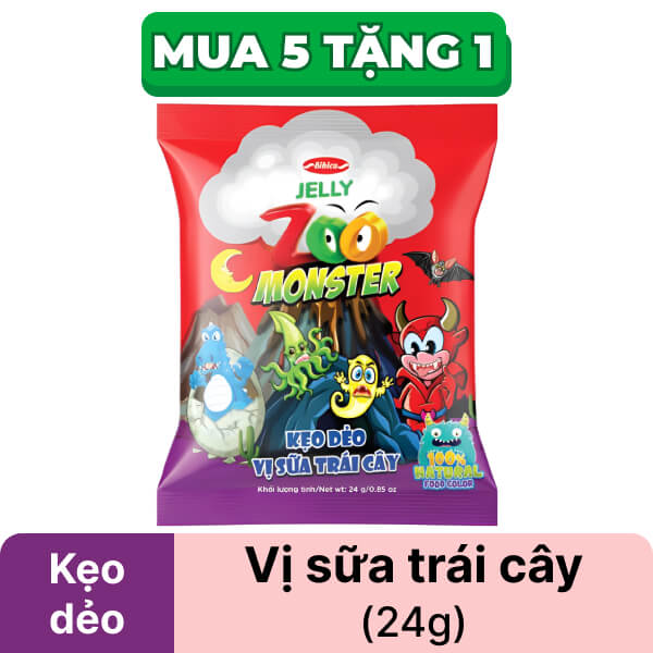 Kẹo dẻo sữa trái cây Bibica Zoo Monster 24g