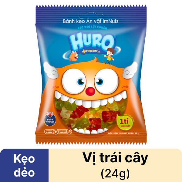 Kẹo dẻo lợi khuẩn Bibica Huro Probiotics 24g