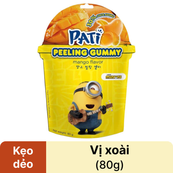 Kẹo dẻo lột vỏ vị xoài Pati 80g