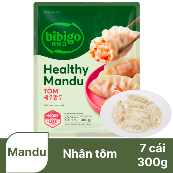 Bánh healthy mandu tôm Bibigo 300g