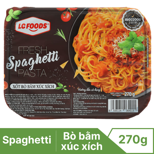 Mì spaghetti bò xúc xích LC FOODS 270g