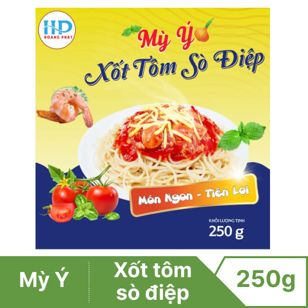 Mỳ Ý xốt tôm sò điệp Hoàng Phát gói 250g
