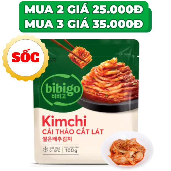 Kim chi cải thảo cắt lát Bibigo gói 100g