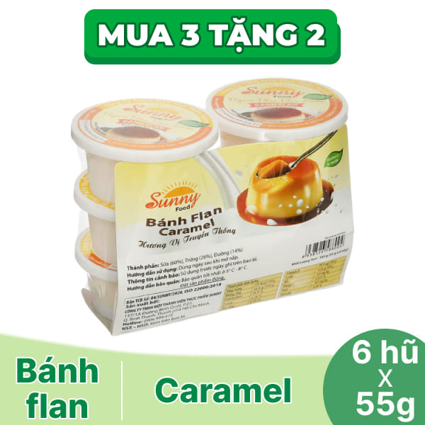 Lốc 6 bánh flan Sunny hũ nhỏ 55g