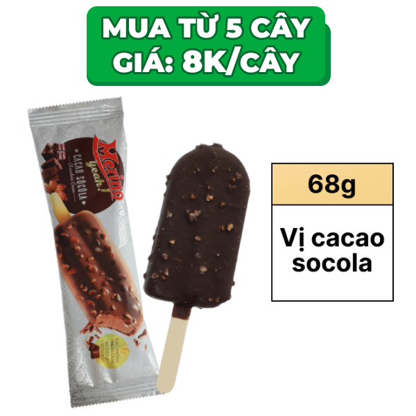 Kem cacao sô cô la Merino Yeah! cây 68g