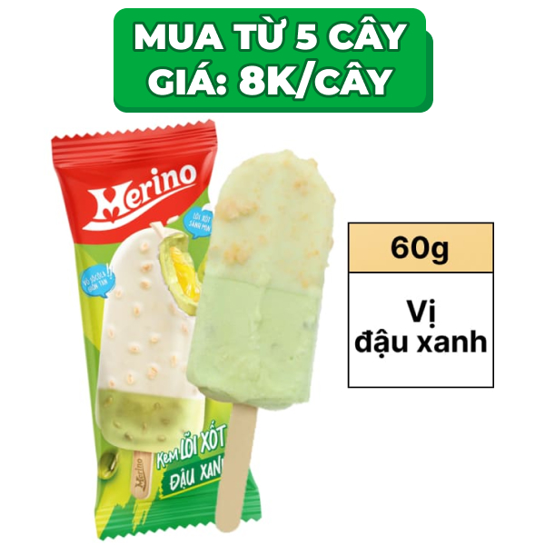Kem đậu xanh Merino X Plus cây 60g
