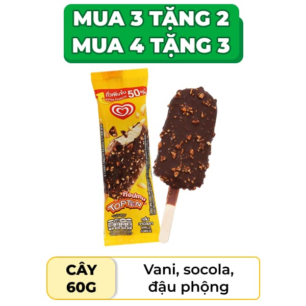 Kem Topten Vanila Wall's cây 60g