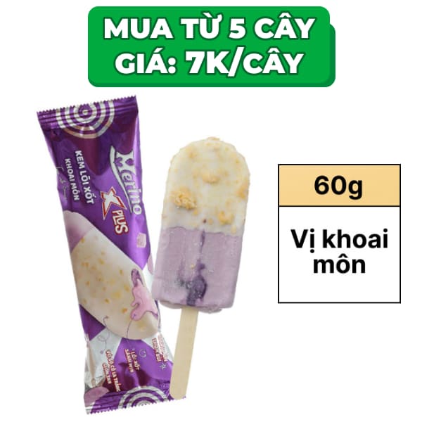 Kem khoai môn lõi xốt Merino X Plus cây 60g