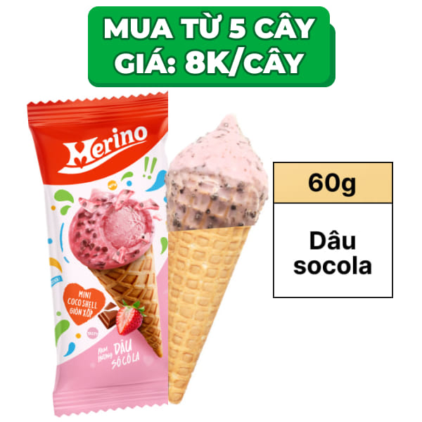 Kem dâu socola Merino Super Teen cây 60g
