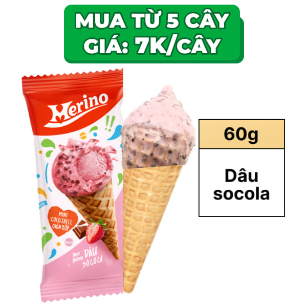 Kem dâu socola Merino Super Teen cây 60g