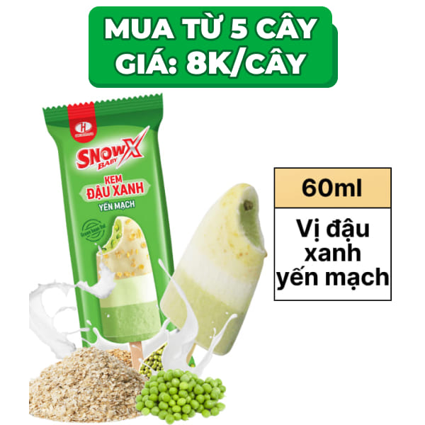 Kem đậu xanh yến mạch Snow baby X 60ml