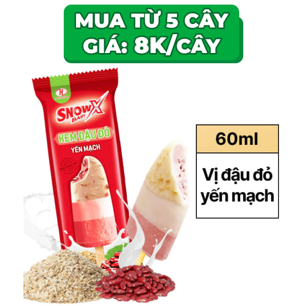 Kem đậu đỏ yến mạch Snow baby X 60ml