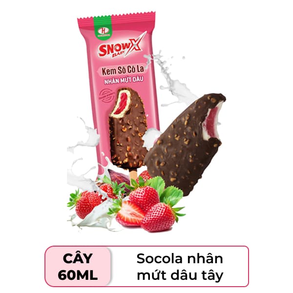 Kem socola nhân mứt dâu Snow baby X 60ml