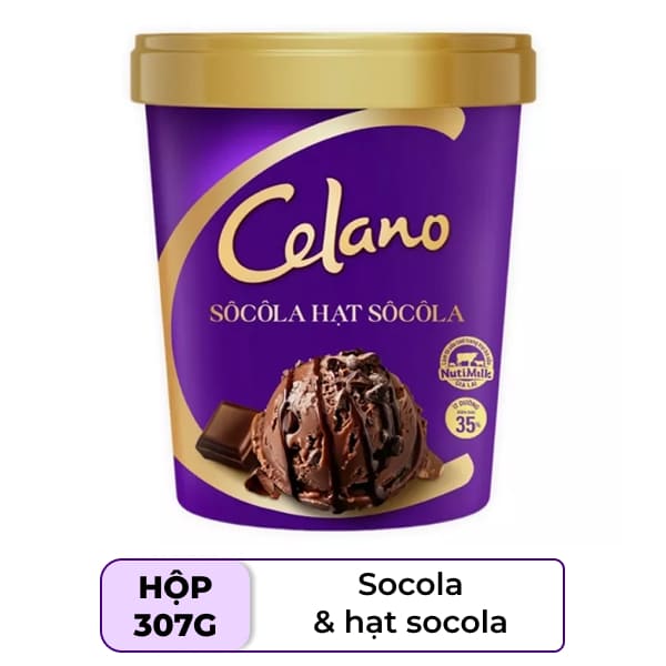 Kem socola và hạt socola Celano cao cấp 307g