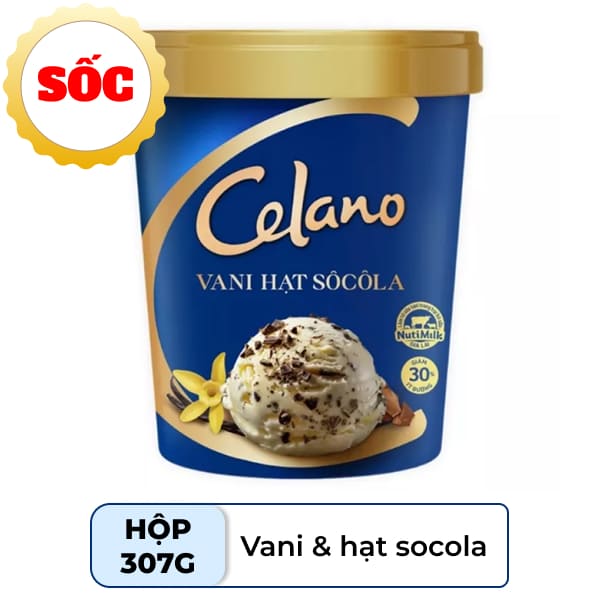 Kem vani và hạt socola Celano cao cấp hộp 307g