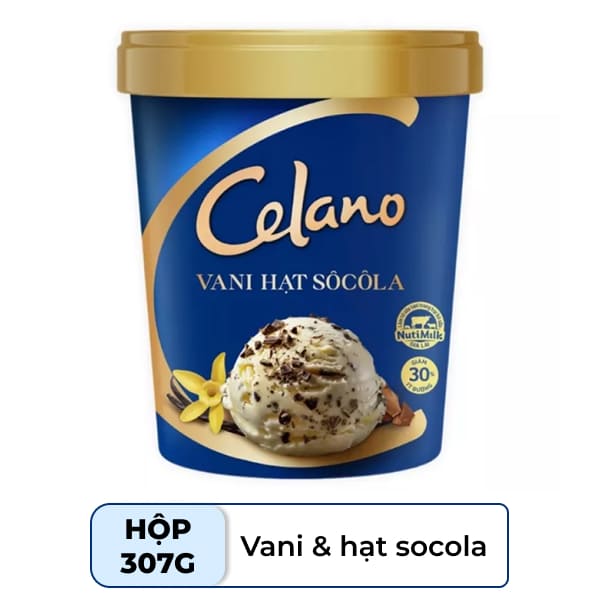 Kem vani và hạt socola Celano cao cấp hộp 307g