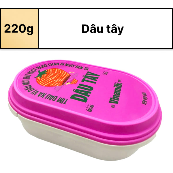 Kem Dâu Vinamilk mịn hộp 220g