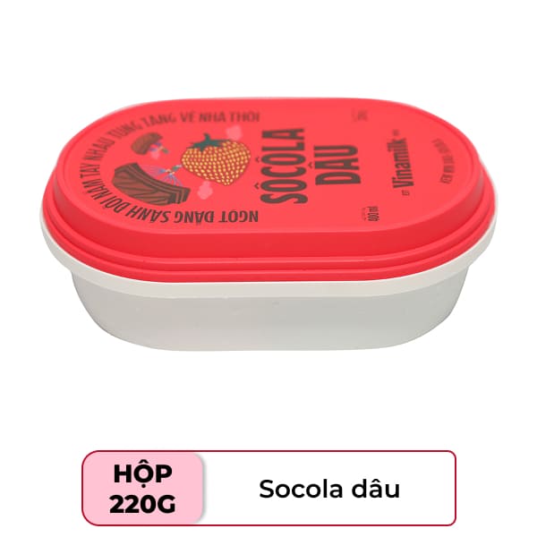 Kem dâu socola Vinamilk mịn hộp 220g