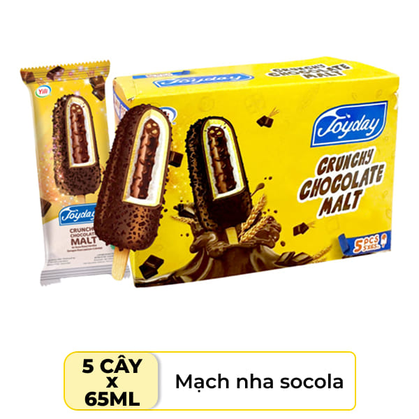 Hộp 5 cây kem mạch nha socola giòn Joyday 65ml