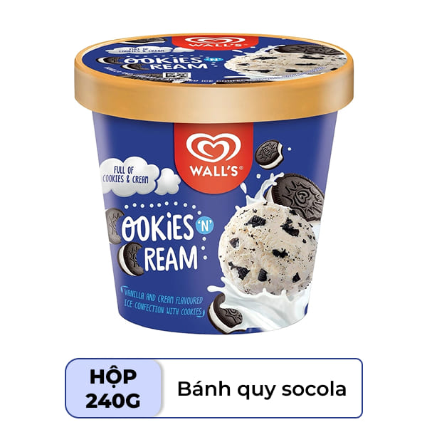 Kem bánh quy Socola Wall's hộp 240g