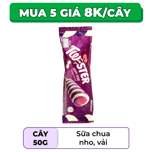 Kem sữa chua nho vải Wall's Twister cây 50g